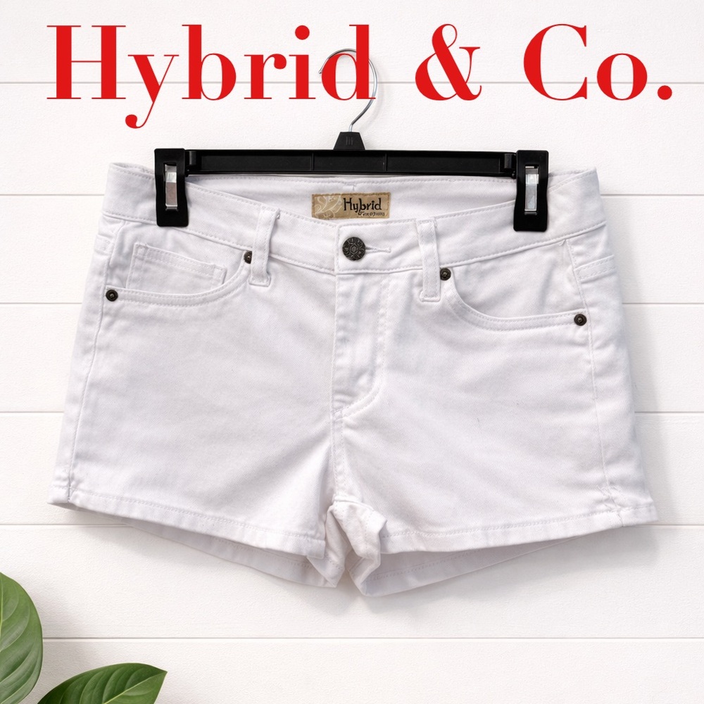 💙♥️🔥Hybrid & Co White Denim Shorts Size 5 | Classic Summer Jean Shorts - Picture 2 of 5